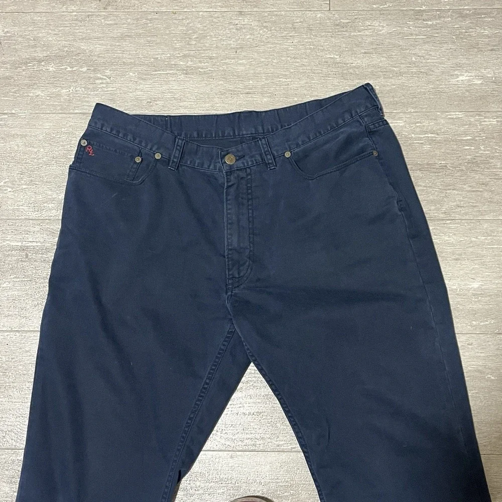 Polo Ralph Lauren Mens Authentic Dungarees Navy Blue‎ Cotton Pants 38x30
